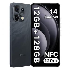 UMIDIGI Note 100 Telephone Portable, Android 14 Smartphone, 120HZ Octa-Core, 12(6+6) Go+128Go t&eacute;l&eacute;phone, 6.8-inch, 50MP, Face and Fingerprint Unlock, NFC, 5000mAh, GPS, Telephone Double sim (ECO-YKD, neuf)