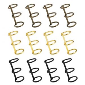 Classeur 3 Anneaux, 12 Pi&egrave;ces Anneaux de Reliure Fer, 15 mm Diam&egrave;tre Int&eacute;rieur Petit Classeur 3 Couleurs DIY, Utilis&eacute; au Bureau L'&eacute;cole Maison 0XBIT (HSUYUN, neuf)