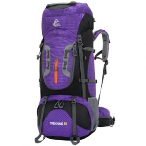 Bseash Sac &agrave; dos de randonn&eacute;e imperm&eacute;able 80 l avec housse de pluie, sac &agrave; dos l&eacute;ger pour sports de plein air, voyage, escalade, randonn&eacute;e (violet) (Yinbaisi, neuf)