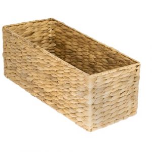 HMF panier de rangement salle de bain, panier tress&eacute; en jacinthe d'eau jonc de mer | 38 x 15 x 14 cm (hmf_shop, neuf)