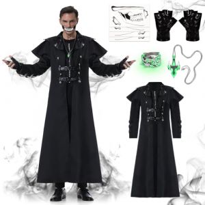 IEEILULU Veste Steampunk pour Homme, Manteau R&eacute;tro Renaissance Gothique Victorien, M&eacute;di&eacute;val Long Smoking pour Halloween Carnaval Cosplay (Sans chapeau, M) (Davidboy Etrade Kft., neuf)