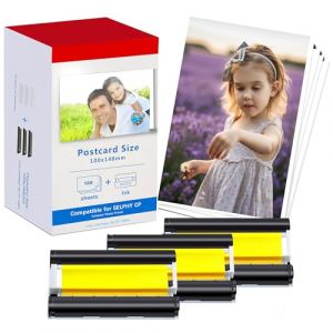 Rechange pour Canon Selphy CP1500 Papier Photo et Cartouche KP-108IN 3115B001(AA), Compatible avec Canon Selphy CP1300 CP1200 CP1500CP1000 CP910, 3 Cartouche d'encre 108 Papiers (100 x 148mm) (Great Office, neuf)