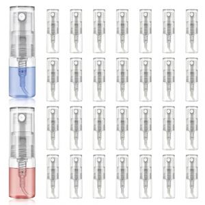 2ml Echantillon Parfum Vide, 30 Pi&egrave;ces Flacon Parfum Vide, Mini Vaporisateur Eau, Recharge Parfum, Mini Flacon Parfum Vide Voyage en Verre, pour &Eacute;chantillon, et Cosm&eacute;tique (DINODANUBE TRADING, neuf)