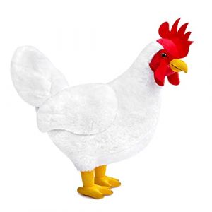 lilizzhoumax Poule en peluche &ndash; 38,1 cm Poule blanche cuddy r&eacute;aliste animal en peluche mignon poussin ferme volaille douce compagnons de jeu d&eacute;coration de la maison oreiller cadeau de No&euml;l (Sbekiew store, neuf)