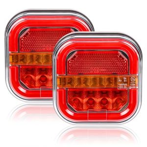 Yinaolan Lot de 2 feux arrière à LED pour remorque, 12/24 V, étanches, feu arrière, feu stop, clignotant, indicateur pour caravane, van, bateau (YINING-EU, neuf)