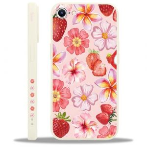 Yoedge Coque pour iPhone 16e/SE 4/SE 2025, Été Aesthetic Noeud Fleur Hibiscus Mignon Papillon Motif Design Étui pour Femmes Fille,Silicone Housse Cover Case pour iPhone SE 4 6,1",Rose Strawberry (Lei Xiao, neuf)