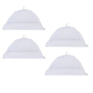 SGERUFZ Cloche Alimentaire, 4 Pièces, Couvercle Anti-Insectes, Protection Contre les Mouches et Moucherons, Moustiquaire Pliable pour Fruits et Plats, Convient pour Barbecue (BeanyBeng, neuf)