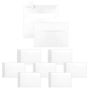 WYAN 80 Pi&egrave;ces Enveloppes Blanches, 12.5 x 9 cm, Enveloppe Carr&eacute;es Kraft, Enveloppe Flip Classique, pour Invitation de Mariage, Cartes de V&oelig;ux, Anniversaires,Cartes de Remerciement (Carte non incluse) (Livst, neuf)