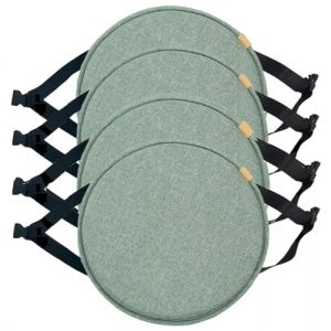 Coussin De Chaise Rond,Galette De Chaise De Tabouret Haut Ronds Avec Attaches,Lot De 1/2/4 Coussin De Si&egrave;ge Rond Coussin De Tabouret Antid&eacute;rapant For Tabourets Chaises De Cuisine(Nostalgic Green,30cm( (GAOYL, neuf)