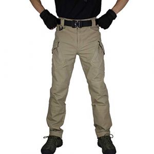 zuoxiangru Pantalon Militaire de Combat Tactique pour Hommes, Pantalon décontracté de Cargaison de Travail en Plein air, Pantalon de vêtements de Travail en Coton (Kaki, Tag L) (zuoxiangru, neuf)