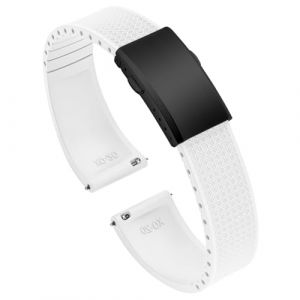 ULLCHRO FKM Bracelet Montre 20mm 22mm Bracelets de Montre FKM Caoutchouc fluor&eacute; &agrave; D&eacute;gagement Rapide Souples et Durables Bracelet de Remplacement pour Homme Femme (20mm, Blanc) (Ullchro-EU, neuf)