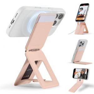 MOFT Portefeuille Magnétique Trépied pour Smartphone avec Porte-Cartes, Support Trépied Multifonction Magnétique Compatible NFC pour Voyage et Navette, Pêche Rose (MOFT EU, neuf)
