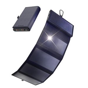 Mini Batterie Externe Solaire Portable 10000 mAh 8W Sunslice Electron, Plus Petit Chargeur Solaire, Panneau Solaire Portable pour Smartphone, pour Randonn&eacute;e, Compatible avec Toutes Les Marques, Bleu (Sunslice SRL, neuf)