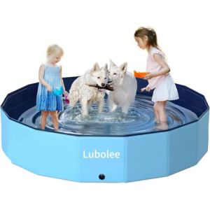 Lubolee Piscina per Cani Grandi - Piscina Pieghevole per Cani e Piscine per Bambini Con Superficie Antiscivolo (160 * 30cm),Baignoire Chien en PVC épais (160x30 cm) (Bobolele, neuf)
