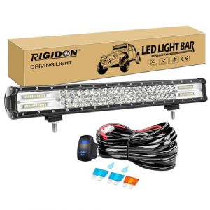 RIGIDON 58 cm 23 pouces 324W led light barre avec 12V faisceau de c&acirc;blage kit, Barre d'&eacute;clairage led, barre lumineuse led pour offroad V&eacute;hicules Voiture camions ATV 4x4,6000K blanc led light bar (Sanyue-EU, neuf)
