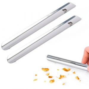 2 Pièces Ramasse-miettes de Table en Aluminium, Accessoire de Nettoyage pour Tissus de Table, Pelle à Restes Alimentaires, Grattoir à Miettes de Pain, Rase-Miettes de Table (YuShangMei, neuf)