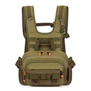 Sac de Poitrine Tactique, Sacoche de P&ecirc;che &agrave; la Mouche &Eacute;tanche, Poche de Poisson Robuste avec Design R&eacute;fl&eacute;chissant pour P&ecirc;che, Poisson, Chasse en Plein Air, Randonn&eacute;e (Voda FR, neuf)