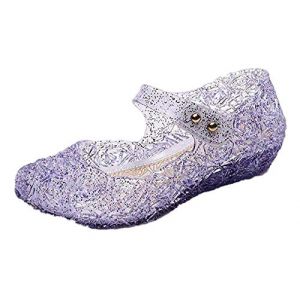 YOUKD Princesse Cosplay Chaussures pour Filles Cristal Sandales Gel&eacute;e Chaussures pour Halloween F&ecirc;te D'anniversaire Carnaval Violet EU24 (Youkeda, neuf)