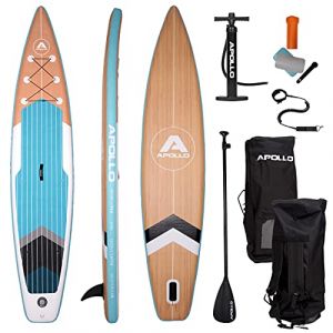 Apollo Paddle Gonflable Planche Sup – Ensemble Complet - Kit Paddle Gonflable Adulte – Planche Paddle Gonflable avec Pagaie, Pompe et Kit de Réparation - pour Débutants et Professionnels (Vevendo, neuf)