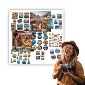 Anwicar Tableau Magnétique - Tableau Effaçable en Acier - Idéal pour Aimants et Notes - Tableau Noir Magnétique Mural - Compatible avec Marqueurs Craie - Kit de Montage Inclus - 50x50 cm - Blanc (Anwicar, neuf)