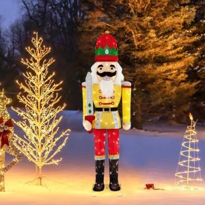 SOARS Decoration Noel, Casse Noisette Noel 166 CM, Grande Figure Illuminée, Decoration de Noel Extérieure XXL avec Socle Métallique & Lumières LED, pour Extérieur et Intérieur (Magichome24, neuf)