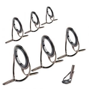 NIERBO Lot de 7 Anneaux de Canne &agrave; P&ecirc;che, Kit de R&eacute;paration en Diff&eacute;rentes Tailles Anneau Guide de P&ecirc;che Acier Inoxydable Anneaux Guides coulissants et de Pointu pour Canne p&ecirc;che t&eacute;lescopique (NIERBO-Europe, neuf)