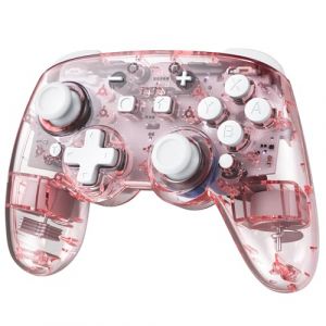 Manette Switch 2 Sans Fil Compatible avec Nintendo Switch 2/OLED/Lite, RGB Switch Manette Pro Sans Fil, Switch Pro Controller avec 7 Couleurs de LED/Hall Effect/Palette/Fonction Double Turbo, Rose (FunlabDirect, neuf)