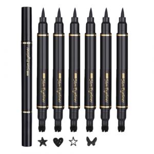 Tampon Eye Liner,Tampon Effet Ail&eacute; pour Regard F&eacute;lin - 6 Pi&egrave;ces Cosm&eacute;tiques Double Embout Anti-T&acirc;che pour Spectacle F&ecirc;te Sc&egrave;ne Rendez-vous Mariage Cosplay et Vacances (xinwerty, neuf)