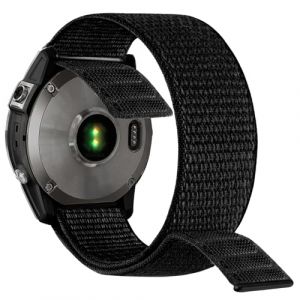 YOOSIDE Compatible avec Bracelet de montre en nylon Fenix 7X /Fenix 6X /Fenix 5X, 26mm Bracelet de sport ultral&eacute;ger &agrave; s&eacute;chage rapide pour Garmin Enduro,Tactix Bravo,Fenix 3,D2 Delta PX (Noir) (YOOSIDE, neuf)