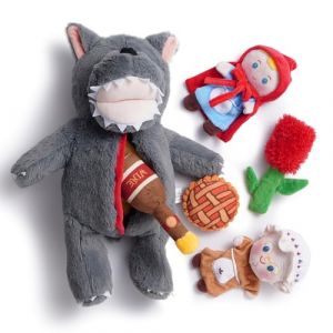 Nocciola Jouet en Peluche Loup pour Chien, Jouets Puzzle Indestructible Enrichissement Dr&ocirc;les pour Petite Moyenne Chien, Cache-Cache pour Anti Stress, Hide and Seek Dog Toys, Le Petit Chaperon Rouge (pacasso 2022, neuf)