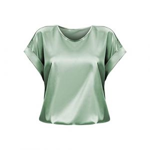 Vente en Ligne Soldes Chemisier Femme Ete Grande Taille Blouse Blanche Estheticienne Haut Cache Coeur Femme T-Shirt Personnalisable Tunique Grande Taille Femme Destockage Vetement Femme Pas Cher (CHOHJIA, neuf)