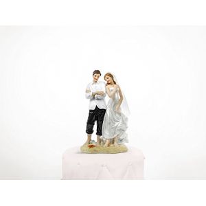 Party Décoration Mariage - Figurine gateau couple sur la plage couple mariés sur la plage dimension 15,5 cm (Zirka_Shop, neuf)