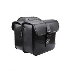M&Catree 1 Paire Sacoche de Selle Moto Imperméable Universel Sacoche Latérale Moto Cuir PU Sacoches Cavalières - Noir (yiwushiguerdianzishangwushanghang, neuf)