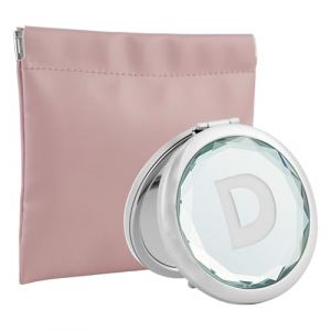 Lvjkes Miroir de Poche, Miroir de Poche grossissant Repliable, Cristal &eacute;tincelant Miroi Rond Pliant Double Face, avec Sac de Rangement en PU, Convient aux Femmes et aux Filles (D) (xianxinbaishunshangmaoyouxiangongsi, neuf)