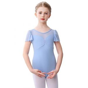 Bezioner Justaucorps Gymnastique Fille,Justaucorps Danse Classique Fille Manche Courte V&ecirc;tements de Danse pour Enfant bleu 110 (Bezioner-shop, neuf)