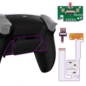 eXtremeRate Rise V3 Remap Kit Programmable pour ps5 Manette BDM-030/040/050, Coque Arri&egrave;re Redessin&eacute;e avec 2 Palette pour ps5 Manette BDM-030/040/050, Carte am&eacute;lior&eacute;e, Noir Textur&eacute; (EXR Gaming, neuf)