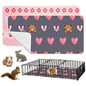 OPEYATOYS Lot de 2 tapis pour cage de cochon d'Inde - Imperm&eacute;ables et absorbants - Tapis pour lapin, hamster, chinchillas, chiot - Tapis pour bo&icirc;te de mise bas - Pour chat, petit animal, chien 61 x (opeyatoys, neuf)