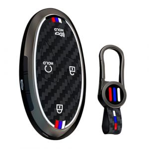 ontto Housse de cl&eacute; avec porte-cl&eacute;s Convient pour Hyundai Tucson NX4 Kona SX2 Ioniq 6 Grandeur Azera Elantra Sonata 2022-2025 Coque de cl&eacute; de voiture en m&eacute;tal Coque de protection pour cl&eacute;s 5 boutons (Ontto, neuf)