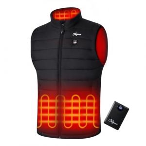 Telguua Gilet Chauffant pour Homme avec Batterie Externe 12000mAh 5V, Heated Vest Rechargeable avec 4 Zones de Chauffage et 3 Niveaux de Temp&eacute;rature pour les sports de plein air, le camping, le ski (HEXINLIAN, neuf)
