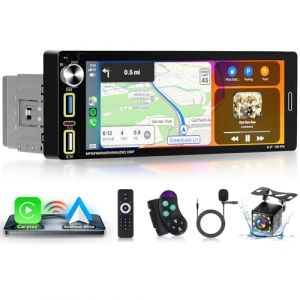 Hodozzy Autoradio 1 Din avec sans Fil Carplay Android Auto avec Ecran 6,86 Pouces, 1 Din Poste Radio Voiture Bluetooth, Ecran Tactile avec Mirror Link/FM/2 USB/USB-C avec Caméra de Recul (Hodozzy, neuf)