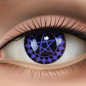 Lentilles couleur cosplay - manga, anime noir Violet Buttler Pour Halloween, fantaisie, Carnaval + &eacute;tuis &agrave; lentilles de contact I 1 paire (2 pi&egrave;ces) I sans correction I 0,00 Dioptries MERALENS (MeralenS, neuf)