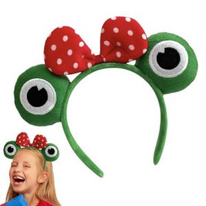 puzzlegame Bandeau grenouille, bandeau oreilles | Bandeau de spa avec oreilles et cornes d'animaux en peluche de dessin animé,Accessoires pour cheveux d'Halloween, casque de grenouille verte, bandeaux (feelbiao, neuf)