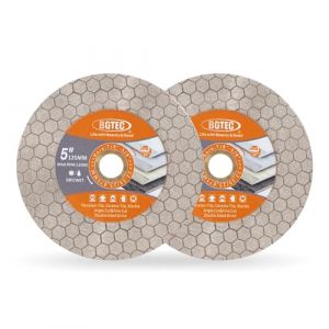 BGTEC Disque Diamant Carrelage,125mm Disque à Tronçonner avec Alésage 22,23mm Hexagonal Double Face pour Carreaux de Céramique, Porcelaine, Marbre, Pierre Artificielle 2 pièces (BGTEC TOOLS, neuf)