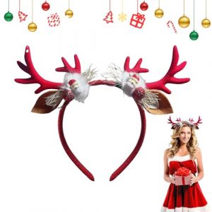 Hogvinnatil Bandeau en bois d'élan réaliste, bandeau en bois de cerf, Cerceau de cosplay de Noël, bandeau pour les vacances de Noël, cerceau à cheveux, bandeaux pour laver le visage. (rivtandt, neuf)