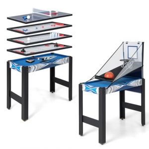 HOMASIS 6 en 1 Table Multi-Jeux avec Basket-Ball, Billard, Ping-Pong, Hockey, Jeu de Palets, Bowling, Babyfoot pour Enfants et Adulte, Table de Jeux pour Maison, Bar, Fêtes, Soirées (Homasis, neuf)