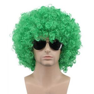 Karlery Perruque Afro des Ann&eacute;es 70 et 80 Perruque Courte Fris&eacute;e Verte de Disco Rocker pour Carnaval Halloween Cosplay D&eacute;guisement Party (Karlery Official Store, neuf)