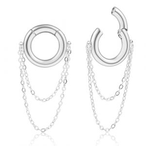 DOEARKO Poids d'oreille &eacute;carteur 1 Paire Plug Tunnel en Acier Inoxydable Extenseur Piercing Bijoux pour Femmes Hommes 6mm-8mm Argent (DOEARKO, neuf)