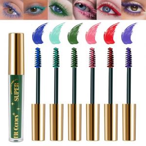 Mrettick Set de Mascara Coloré 6 Couleurs pour Cils - Violet, Vert, Rose, Rouge - Imperméable, Longue Durée, Volumineux - Maquillage Des Yeux (Waliangge, neuf)