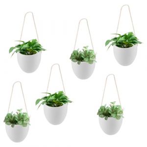 APACALI 6 Pièces Pots de Fleurs Muraux, Pot Suspendu, Suspension Plante Support Pots Suspendu pour Fleur Suspension Plantes Pots Suspendu Panier, Suspension Plante Interieur (APACALI, neuf)