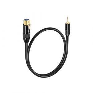 PNGKNYOCN 0,5m 3,5 mm à XLR câble d'équilibrage, plaqué or 1/8 "trs Mini stéréo Jack aux XLR femelle microphone câble audio (XLR Female) (KANGPING, neuf)